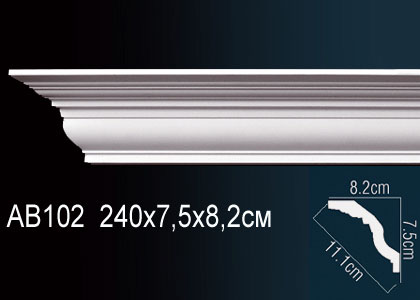 Карниз потолочный гладкий 2,4 м   AB 102