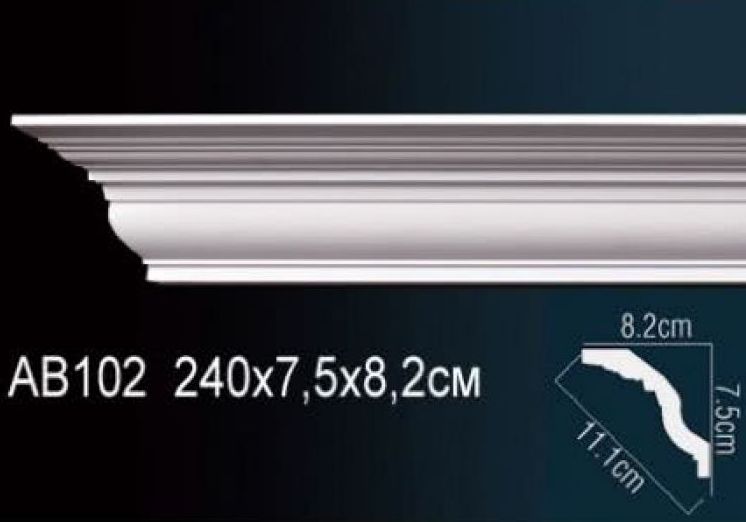 Карниз потолочный гладкий 2,4 м   AB 102 F
