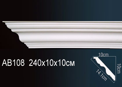 Карниз потолочный гладкий 2,4 м   AB 108 F