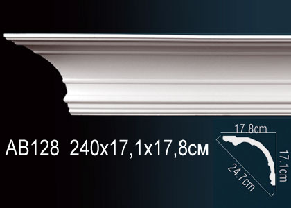 Карниз потолочный гладкий 2,4 м   AB 128