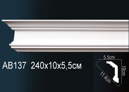 Карниз потолочный гладкий 2,4 м   AB 137 F