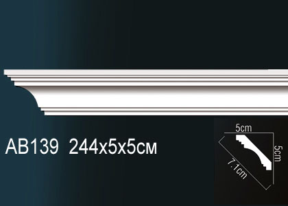 Карниз потолочный гладкий 2,4 м   AB 139