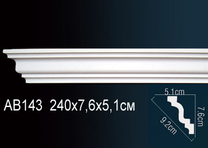 Карниз потолочный гладкий 2,4 м   AB 143 F