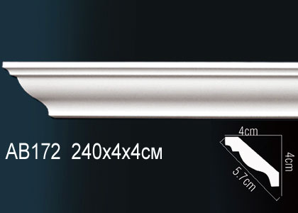 Карниз потолочный гладкий 2,4 м   AB 172