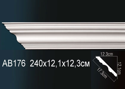 Карниз потолочный гладкий 2,4 м   AB 176