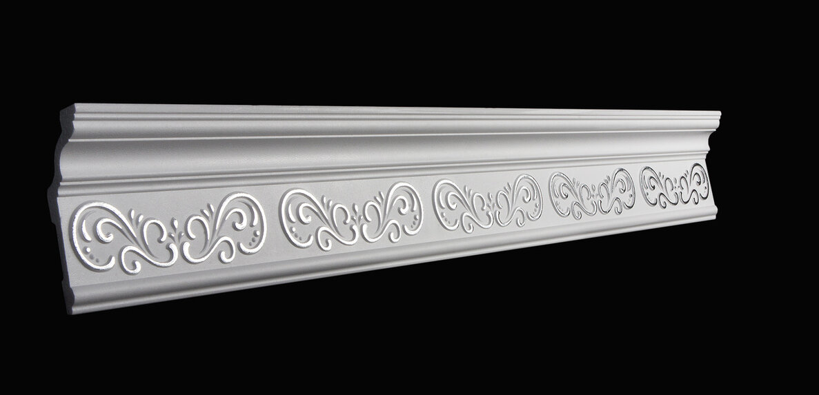 Плинтус потолочный GP-25 Silver