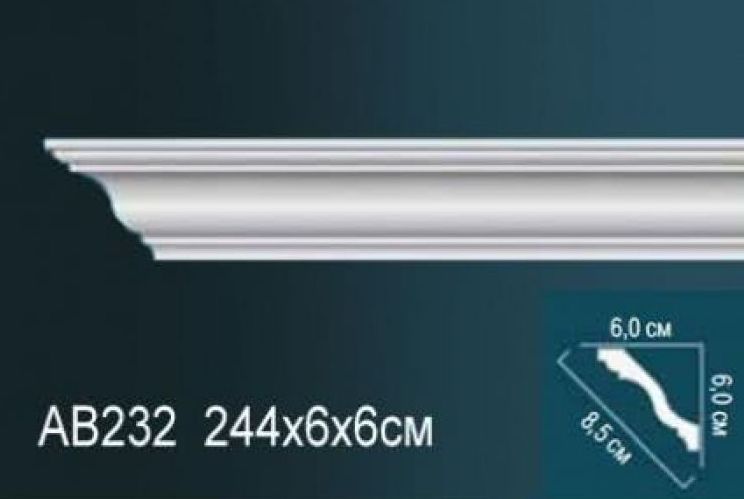 Карниз потолочный гладкий 2,4 м,   AB 232