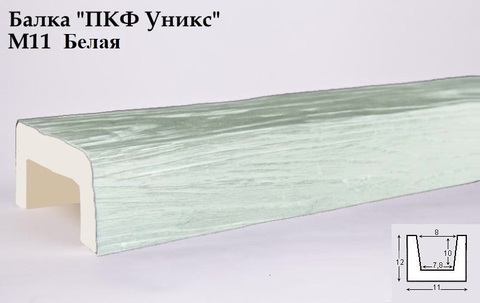 М11 Балка  белая 120х110х3000 мм