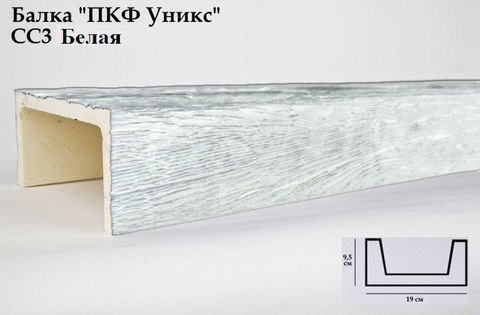 СС3 Балка белая  95x190х3000 мм