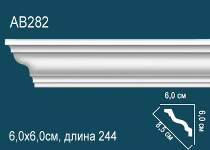 Карниз потолочный гладкий 2,4 м,   AB 282
