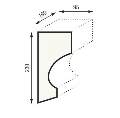 Сечение КСС3 Консоль св дуб 230 х 95