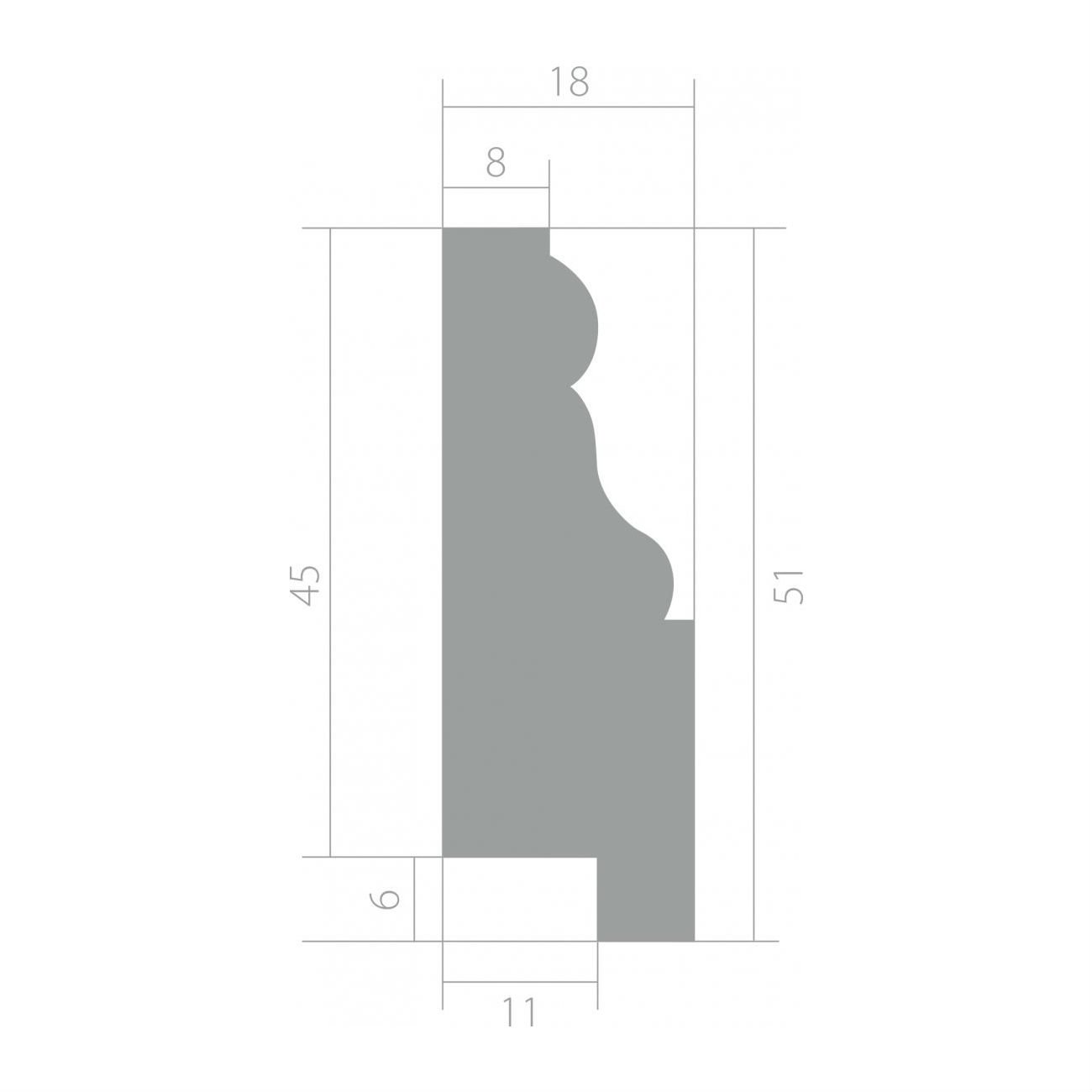 Сечение Молдинг Trim 002A (2,44 м)