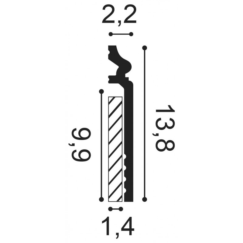 Сечение Плинтус SX 186 (2м)