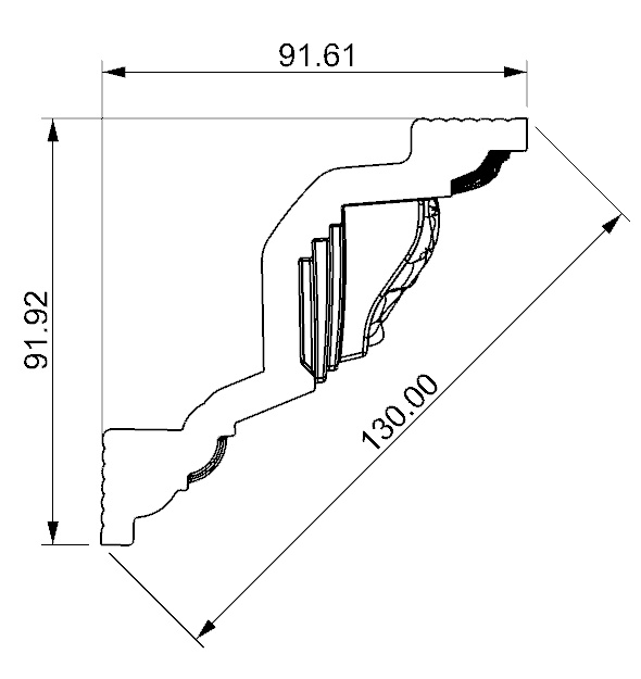 Сечение Плинтус потолочный GP-18