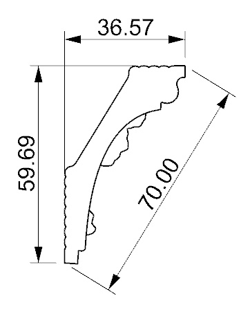 Сечение Плинтус потолочный GP-34