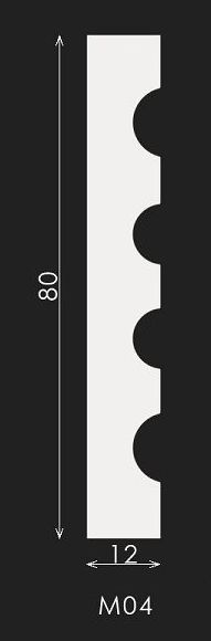 Сечение Молдинг M 04 (пилястра) (80х12х2000 мм)