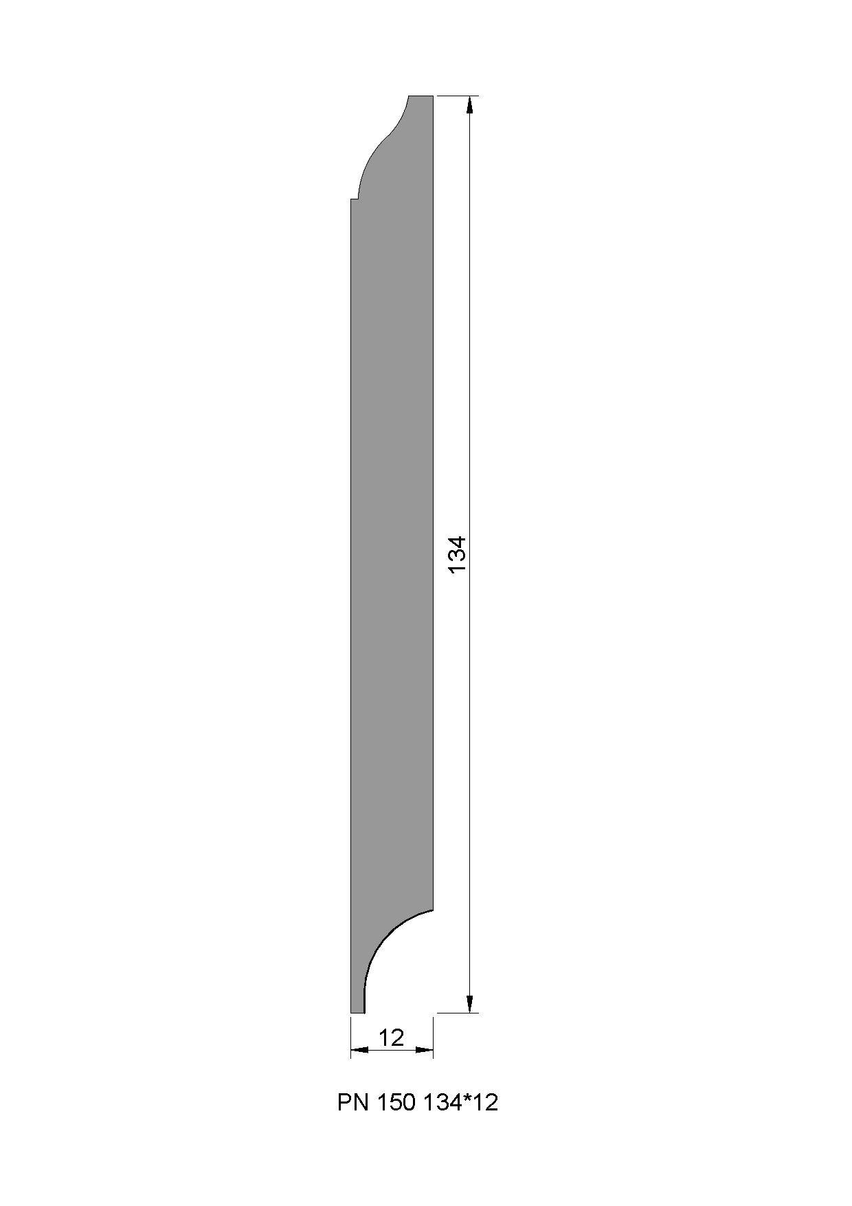 Сечение Плинтус PN 150  134х12х2000 мм