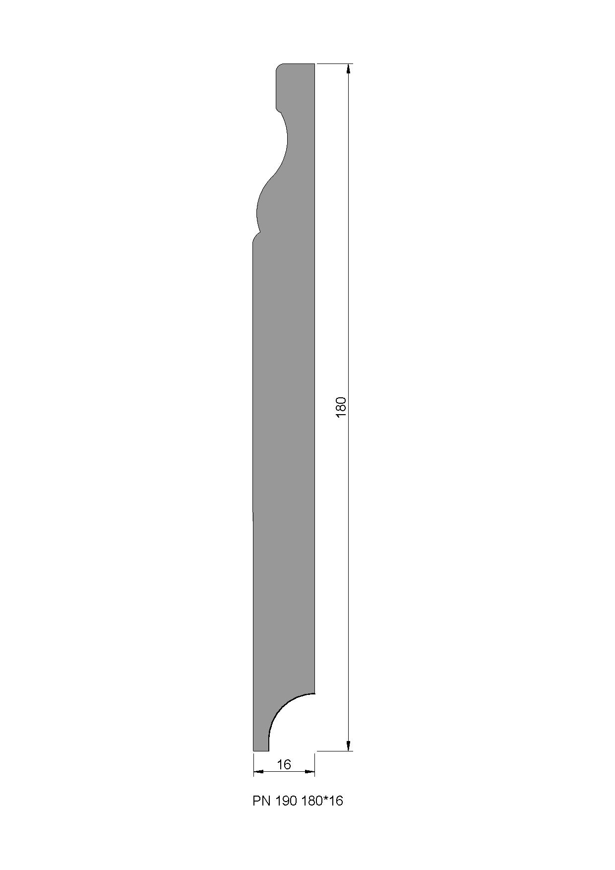 Сечение Плинтус PN 190  180х16х2000 мм